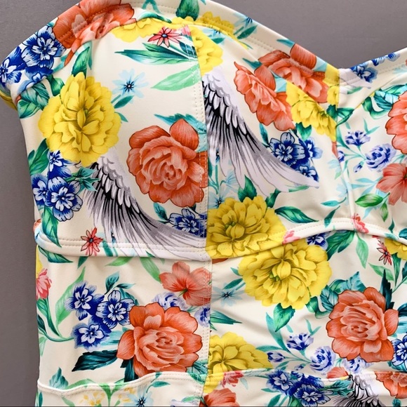 Torrid Floral Wings One Piece Bathing Suit, 1X. - Picture 4 of 10